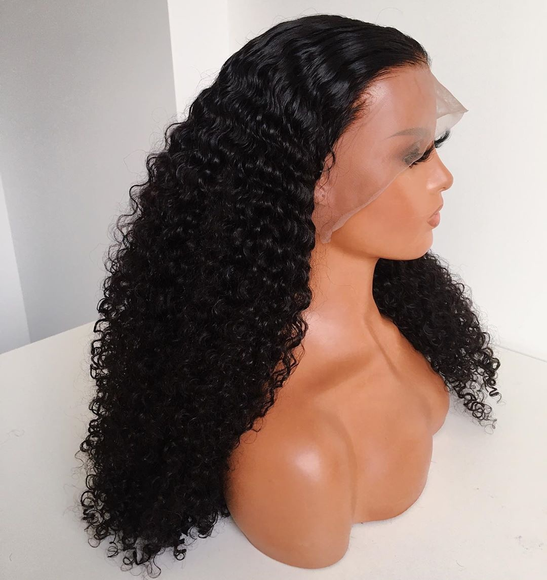 NENE Virgin  human hair wig 3B Curly Human Hair 360 lace frontal wig