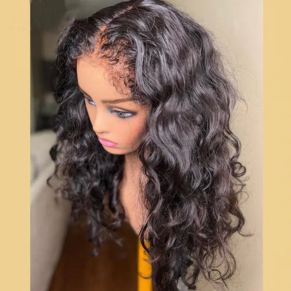 IVANA 100% Human Hair HD Lace Frontal Wig Vendors Pre-plucked Natural Color Wig With Curly Baby Hair