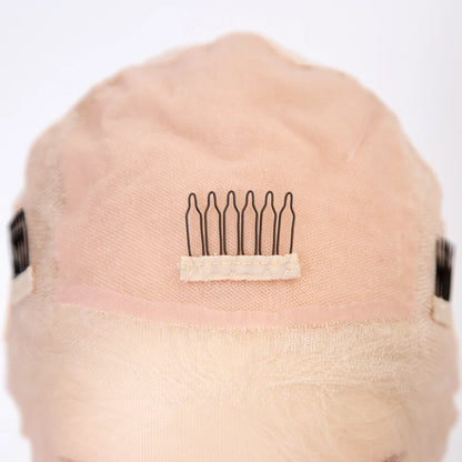 Angie White Blonde 10A Grade Cuticle Aligned  Hand Tied Invisible Knots 100% Virgin European Hair 5x5 Silk Top