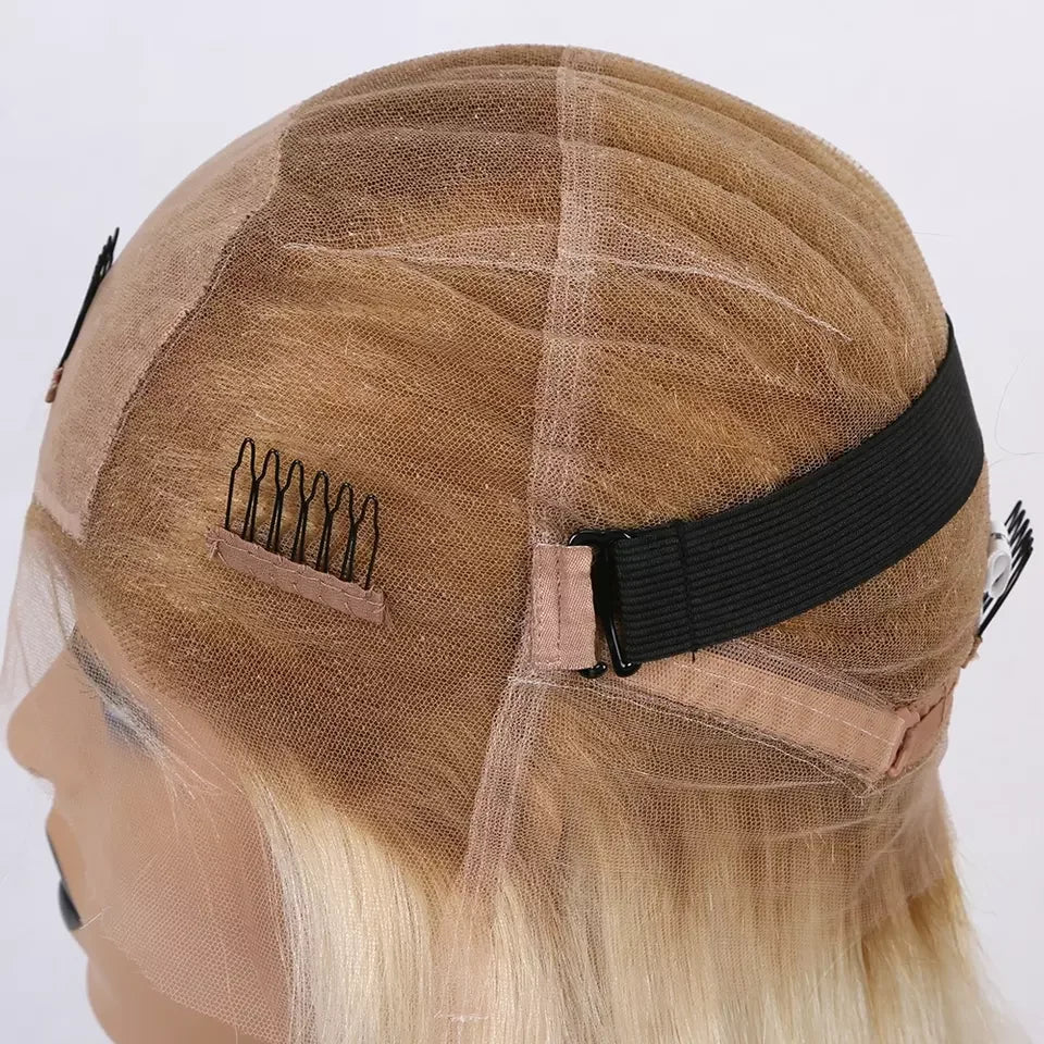 Angelina Blonde Ombre 8A Grade Cuticle Aligned 100% Virgin Brazilian Hair Full HD Transparent Lace Silk Top