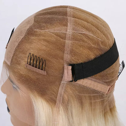 Angelina Blonde Ombre 8A Grade Cuticle Aligned 100% Virgin Brazilian Hair Full HD Transparent Lace Silk Top