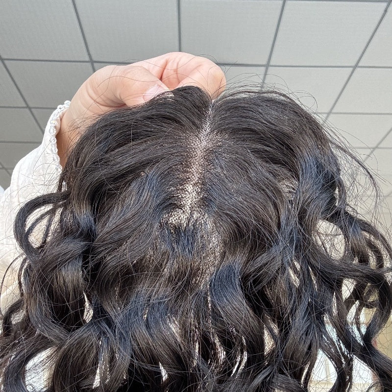 Sheila 3x4 Low Density Full Hand Tied Mono Base Topper Double Drawn Human Hair Mini Topper