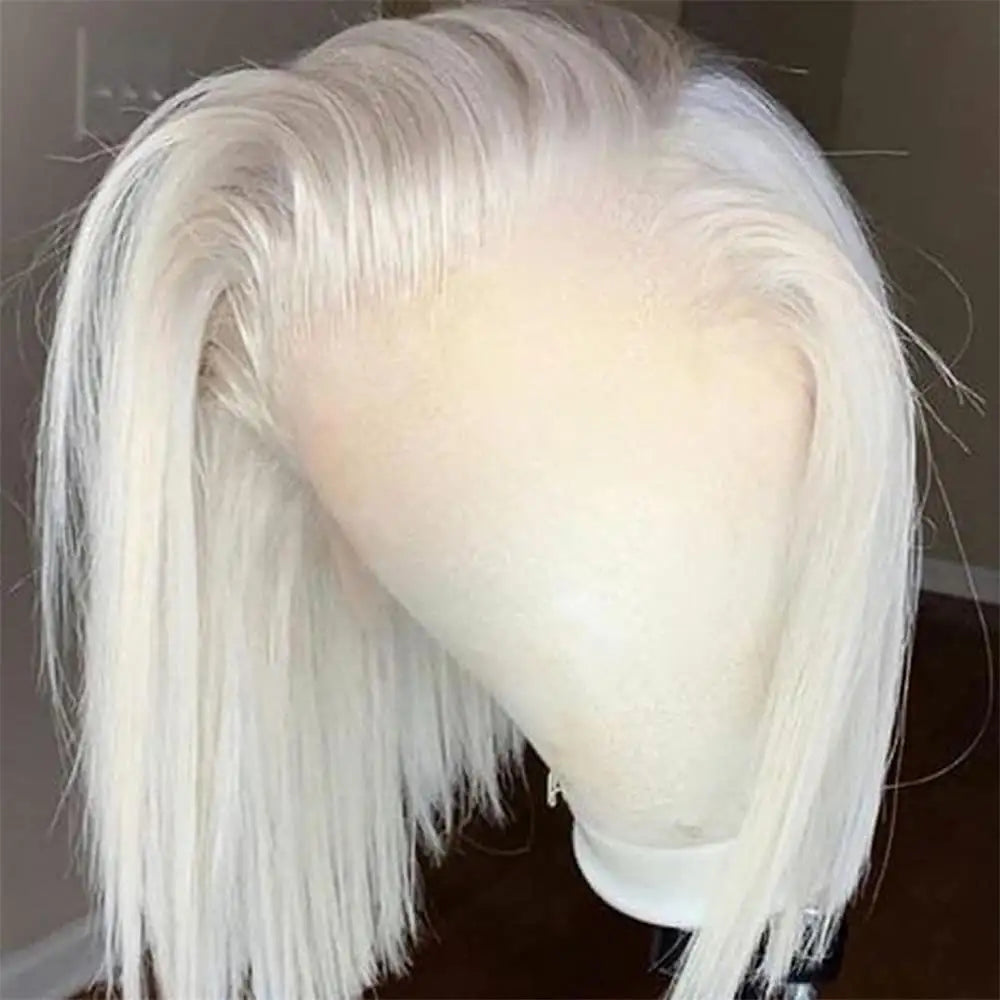 ARIA Bob 12" Ash White Platinum Blonde Pre Plucked with HD Transparent full lace