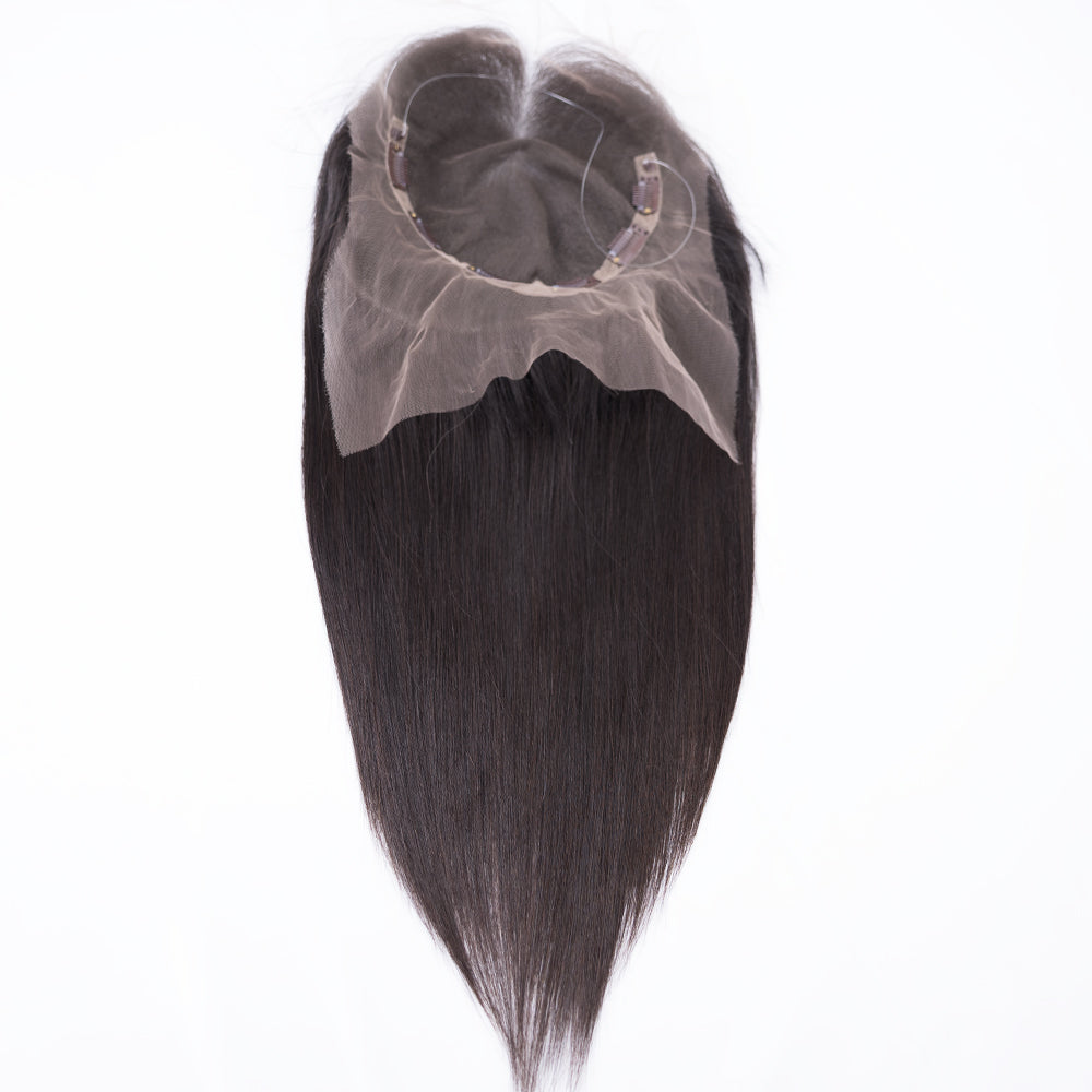 Madeline Premium Swiss HD Lace Topper Natural Black Cuticle-aligned 100% European Virgin Remy Hair Mini Wig