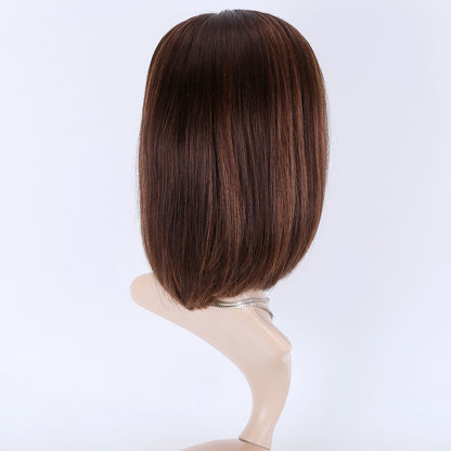Summer mono front lace wig breathable wig short European virgin hair wig