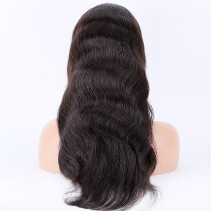 NIA HD single knots lace front wig natural black color body wave raw hair wigs