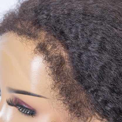 JADA  kinky straight with fashion 4C edge textured baby hairline virgin human remy hair Lace top wig