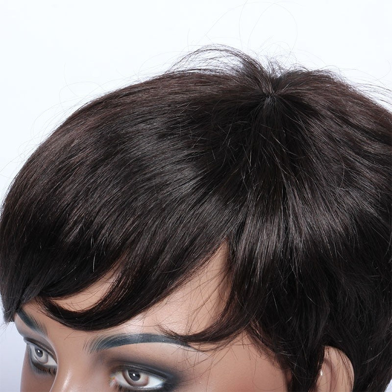Pixi cut full machine made wig shorthuman hair wigs