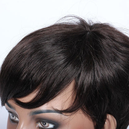 Pixi cut full machine made wig shorthuman hair wigs