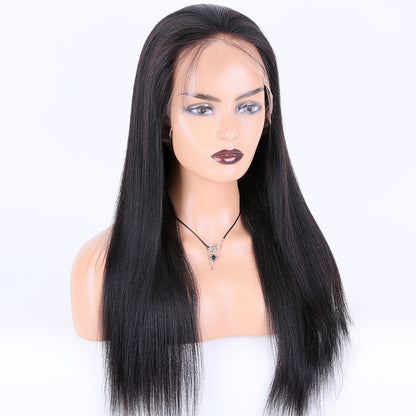 MARCELLA  Pre Plucked Hairline Brazilian Yaki Human Hair Wigs 150% Density Yaki Straight 360 Lace Front Wigs For Black Women
