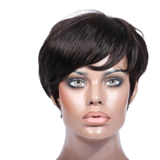 Pixi cut full machine made wig shorthuman hair wigs