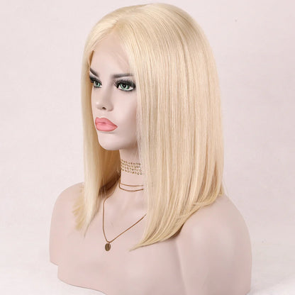 Barbie Blonde Short Hair Silk Top Glueless 12A Grade Cuticle Aligned 100% European Virgin Hair Pre plucked Hairline