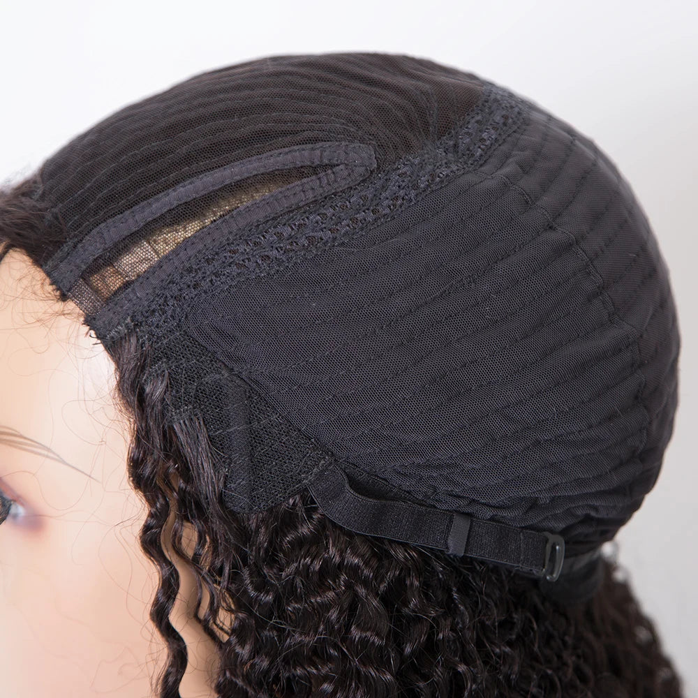 DAPHNE 100% Virgin Human Hair Curly V Part Wig  Natural Color