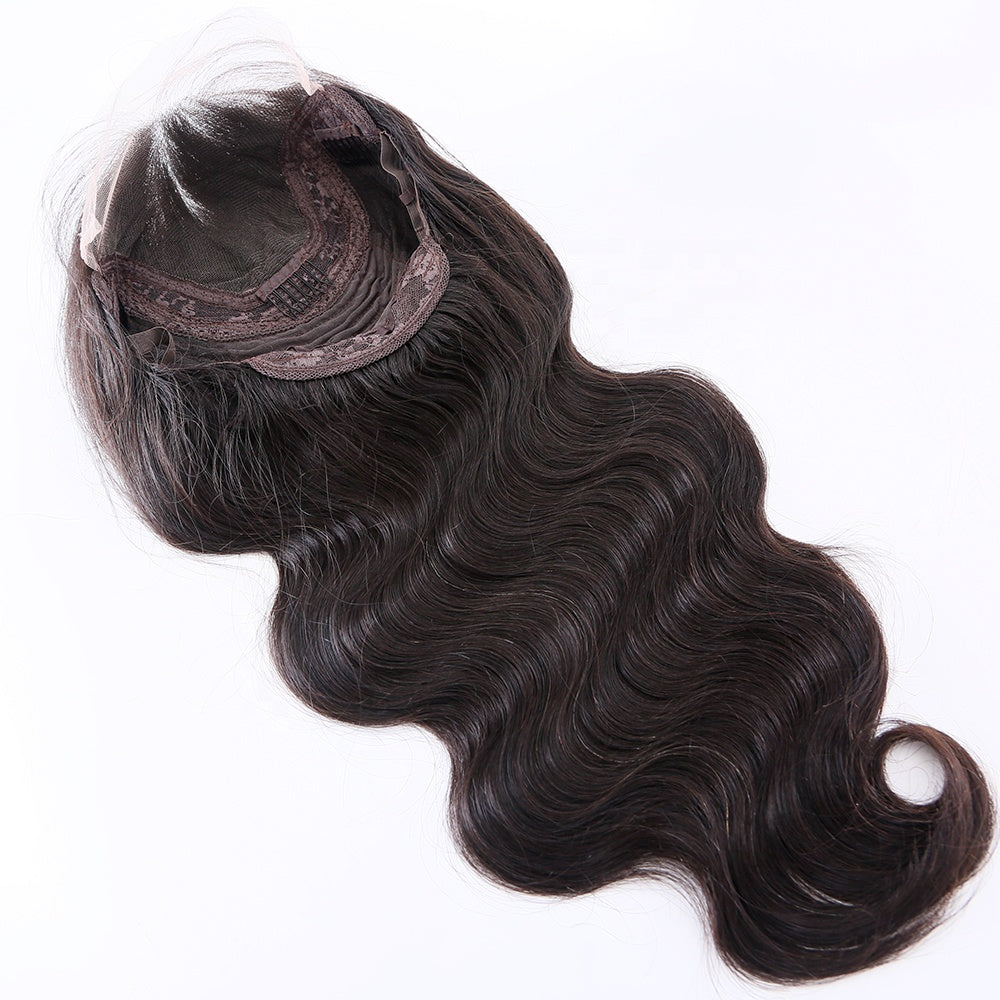 NIA HD single knots lace front wig natural black color body wave raw hair wigs