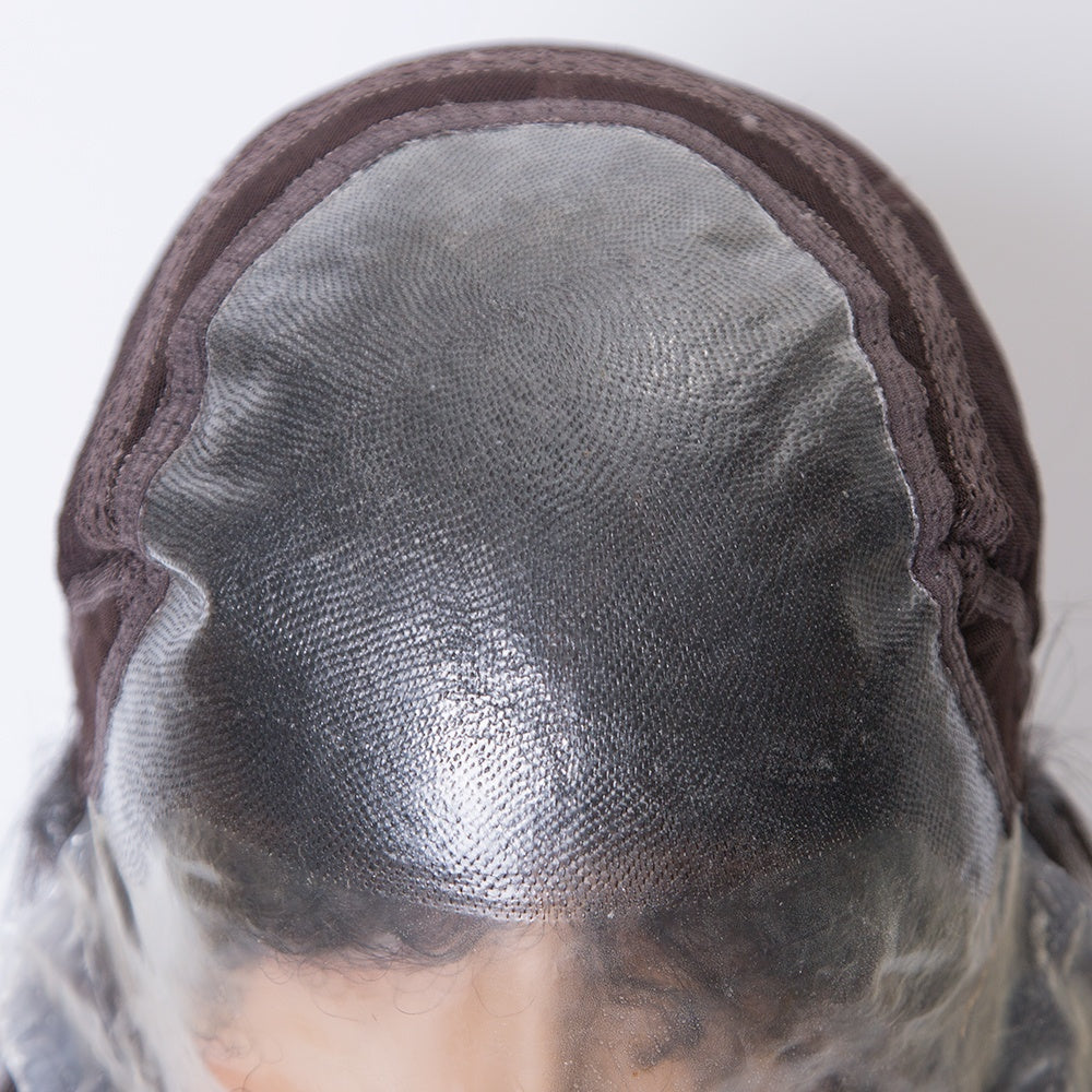 IVY  PU Front Medical Wig Hand Tied 100% Brazilian Remy Hair