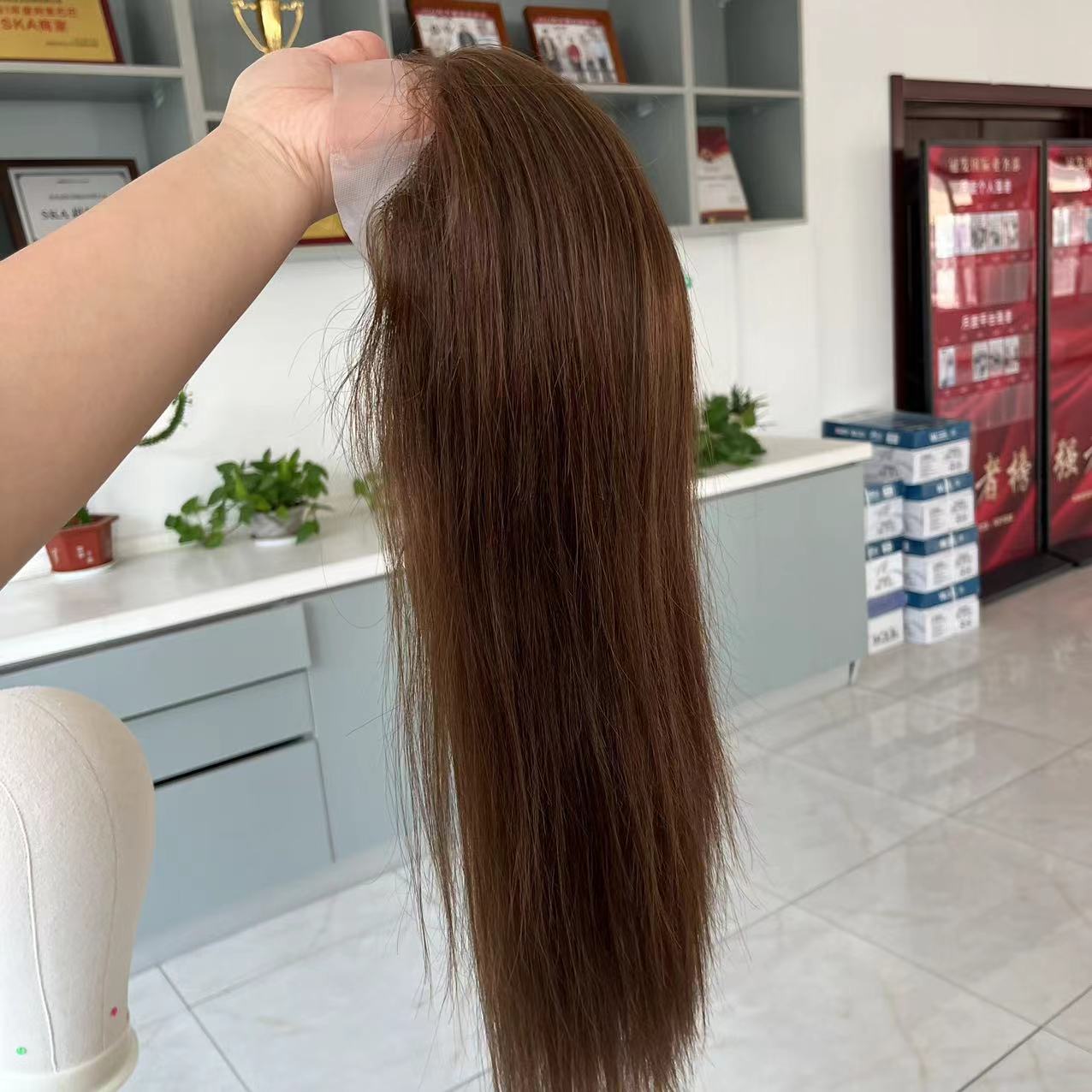 HOPE Fully Hand Tied 5x5 inch Silk Top 12A Grade 100% Virgin European Remy Medical Wig