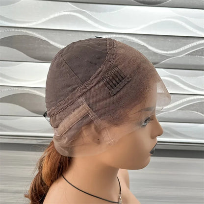 SHAKA 6# Highlight 27# Color 360 Lace Frontal Wig Wave Texture Human Hair Wigs Honey Blonde Ombre Color