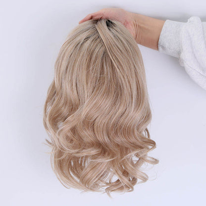 Bostock Hair Mono top high quality 4x4 5x5 half hand tied machine weft wave human hair