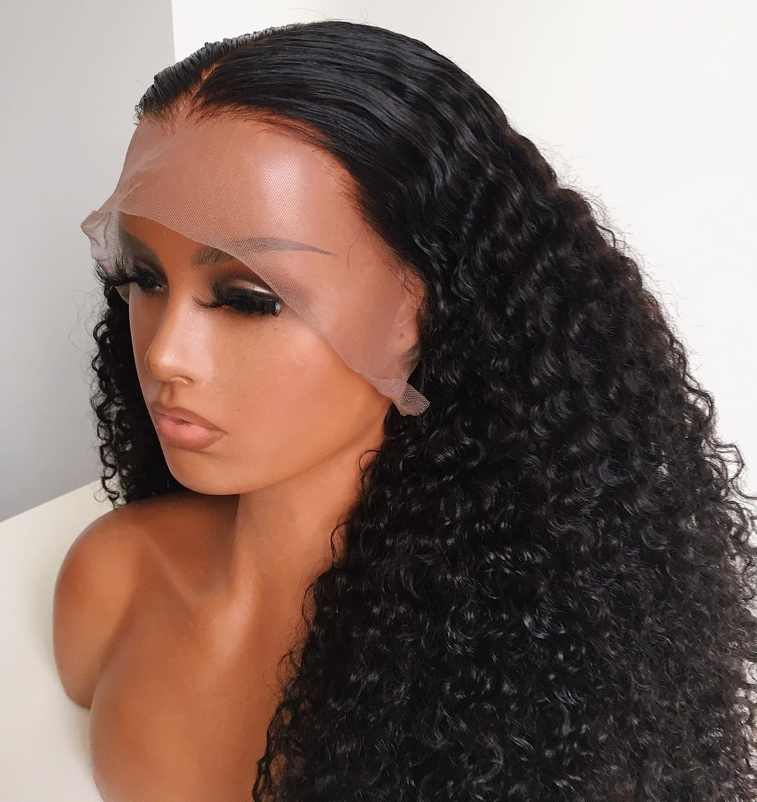 NENE Virgin  human hair wig 3B Curly Human Hair 360 lace frontal wig