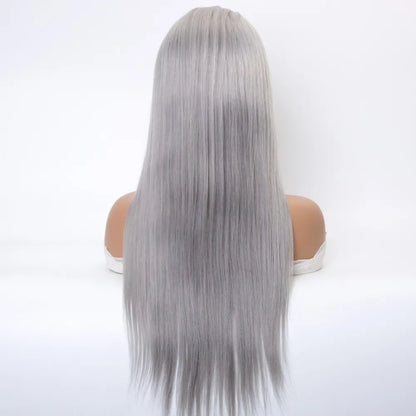 CRYSTAL Grey color full lace wig full hand tied wig high quality virgin human hair