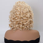 VALENCIA Curly texture Platinum blonde Color short BOB Wig Transparent HD Lace front European virgin Hair Wig