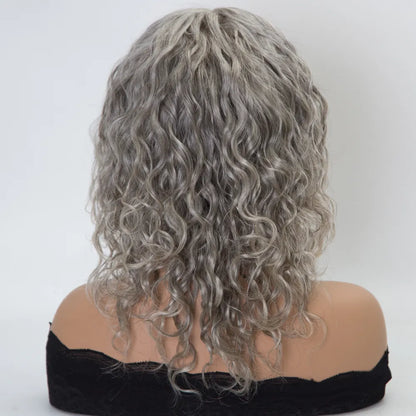 JULIE 10 inch Salt and Pepper Mono top 100% European Virgin Human Hair