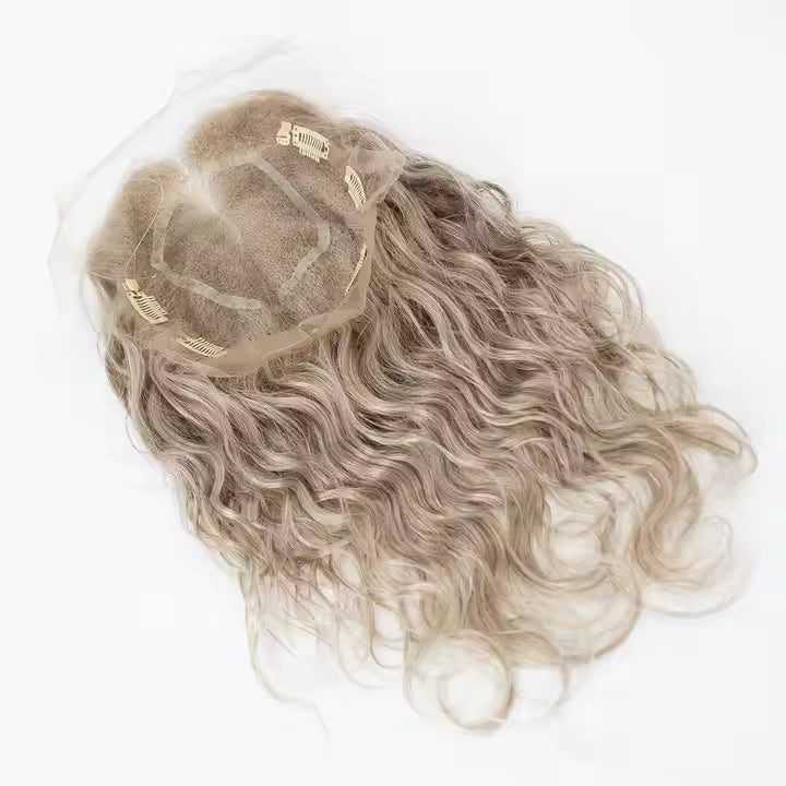 Lois Curly 5x7" Lace Topper Full Hand Tied 12A Grade Cuticle-Aligned 100% European Virgin Remy Hair Topper