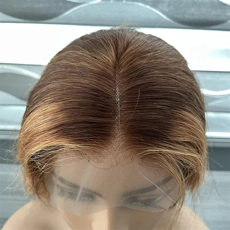 SHAKA 6# Highlight 27# Color 360 Lace Frontal Wig Wave Texture Human Hair Wigs Honey Blonde Ombre Color