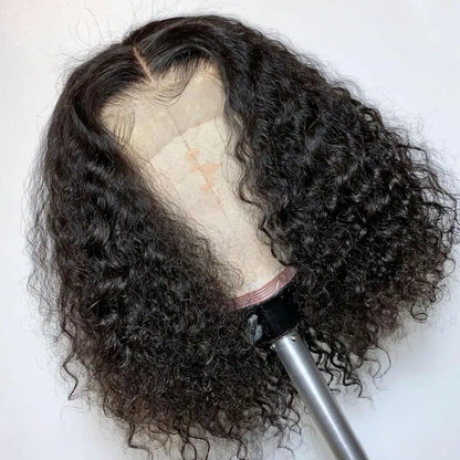 CELESTE Brazilian Short Kinky Curly Bob 13x4  Hd Transparent Lace Closure Glueless Wigs