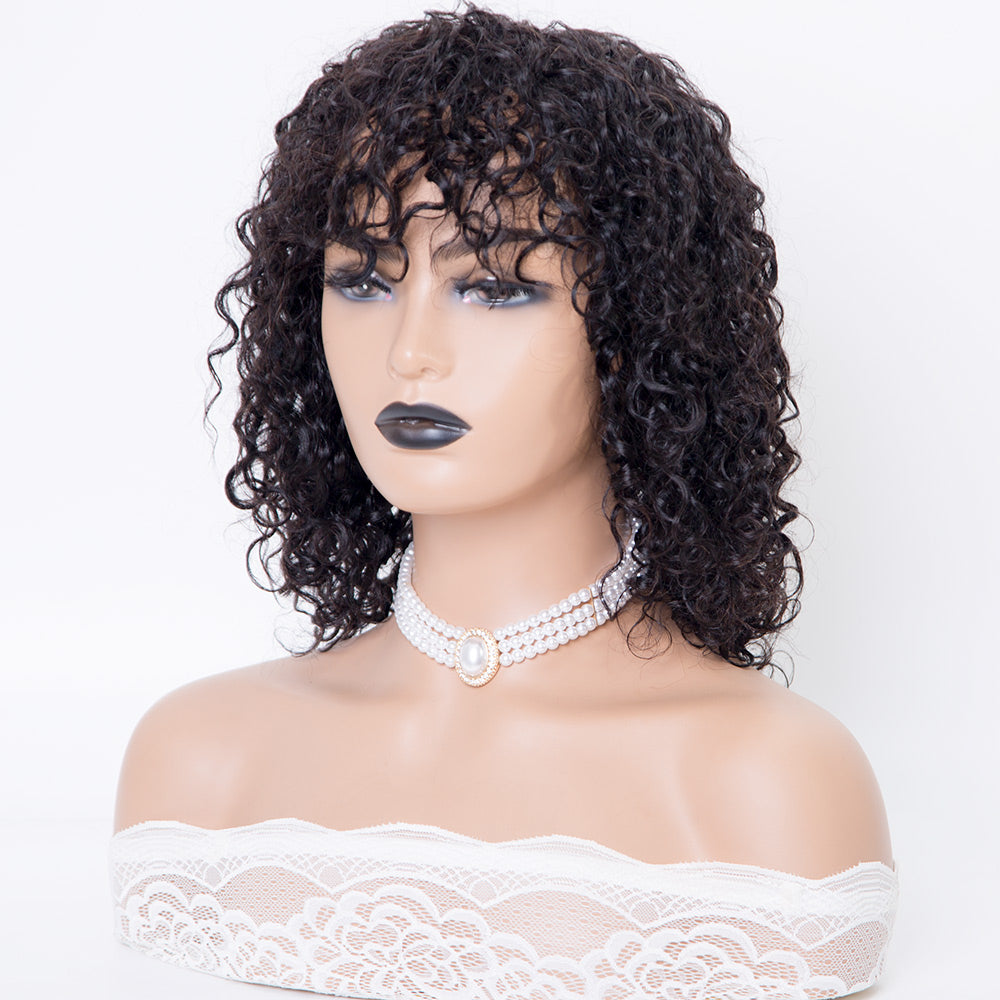 full machine made curly human hair wigs