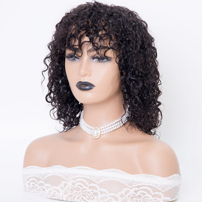 full machine made curly human hair wigs