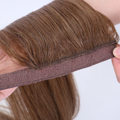 Ponytail hair extension straight human hair ponytail light brown color 100 grams