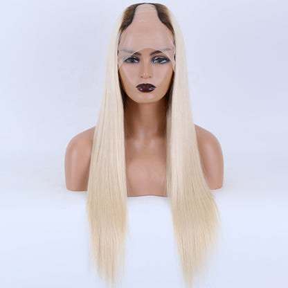 RAVEN U-part wig virgin european remy human hair roots blonde color