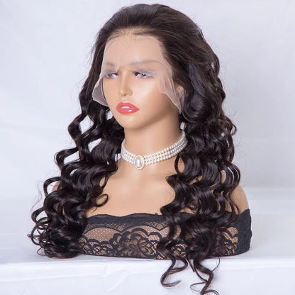 EVELYN  100% European Virgin Remy Hair Curly Natural Black Full Lace Wig