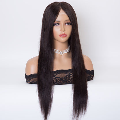 22 inch #2 color Fully hand tied silk top European virgin human hair toppers for women
