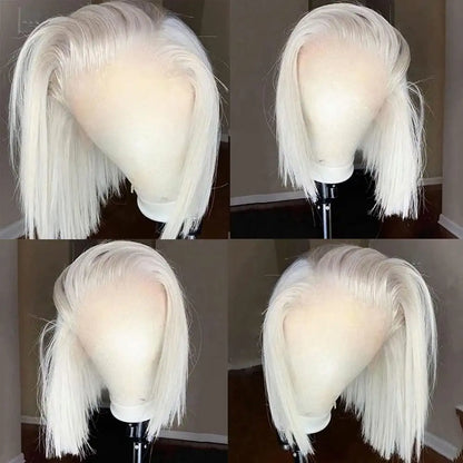 ARIA Bob 12" Ash White Platinum Blonde Pre Plucked with HD Transparent full lace
