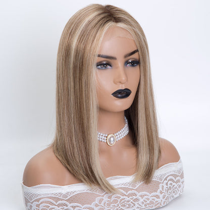 SELENA 14" Balayage Mono Top Lace Front Fully Hand Tied Virgin European Remy Hair