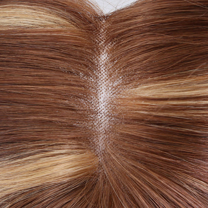 Brown balayage color mono front lace wig 150% density virgin hair wig