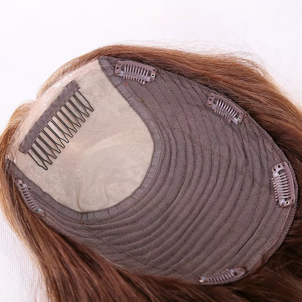 Celeste 5x5 100% Brazilian Remy Human Cuticle Aligned Grade 8A Hair Ombre Blonde Topper With 6 Clips in Silk Top