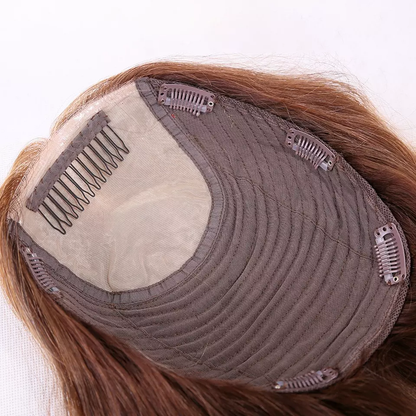 Celeste 5x5 100% Brazilian Remy Human Cuticle Aligned Grade 8A Hair Ombre Blonde Topper With 6 Clips in Silk Top