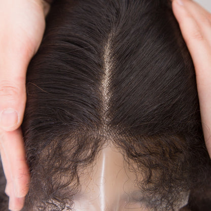 IVY  PU Front Medical Wig Hand Tied 100% Brazilian Remy Hair