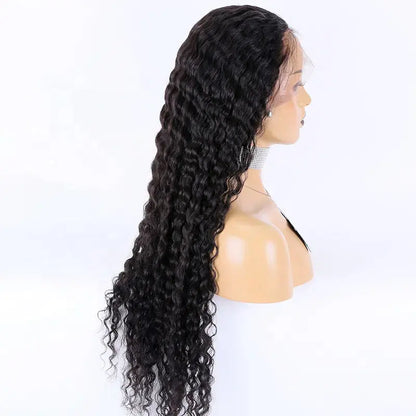 MERCIE 180% Density Swiss Lace 100% Human Hair Full Lace Wig Water Wave