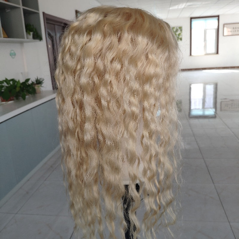 Marsha Curly 12A Grade 100% Virgin European Human Hair Topper Full Hand Tied Mono Base