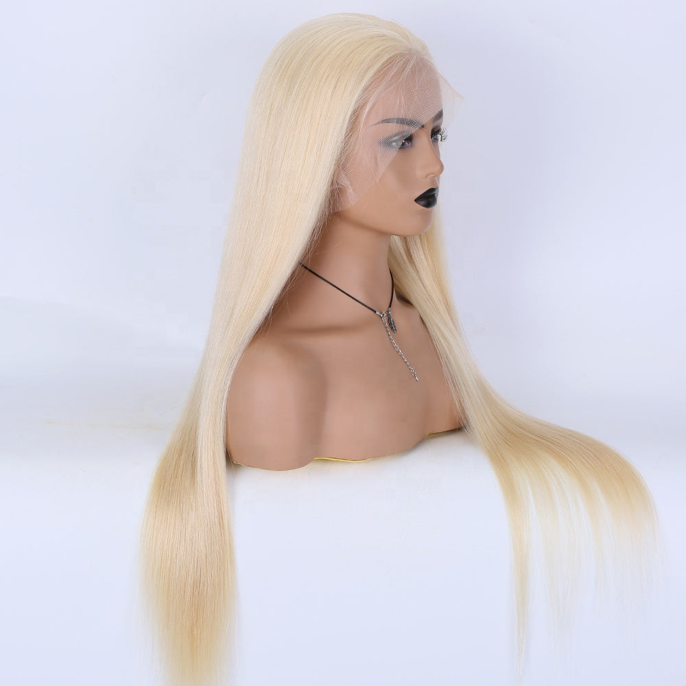 KYLIE Grade 8A 100% European virgin hair  HD Transparent Lace Front Wig 613 Blonde