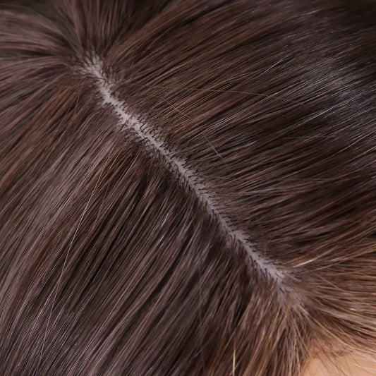 ANGELA  12A Grade Brown Balayage Silk Top 100% European Virgin Raw Hair