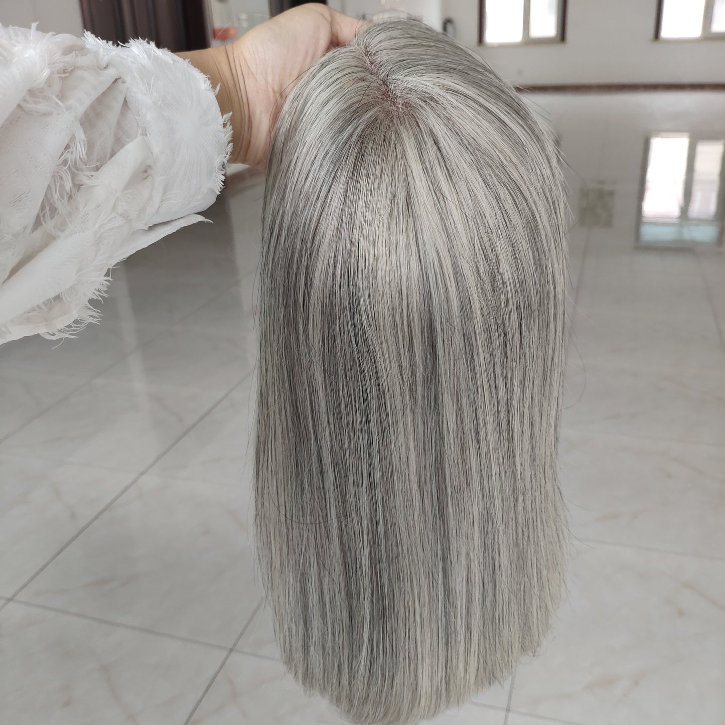 JANET 10 inch Grey virgin Balayage Bob