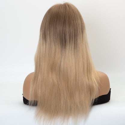 HALLE 14 inches Rooted Blonde Single Knots Hd Lace 100% Grade 12 A European Remy Hair