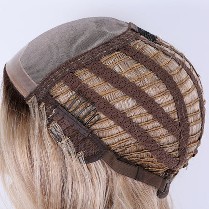 Bostock Hair Mono top high quality 4x4 5x5 half hand tied machine weft wave human hair