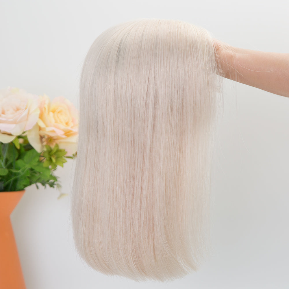 DAKOTA 12" Bob Single Knots Double Drawn 12A Grade White Blonde HD lace Top