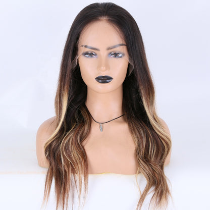 ZENDAYA European shadow virgin human wavy hair silk base lace wig